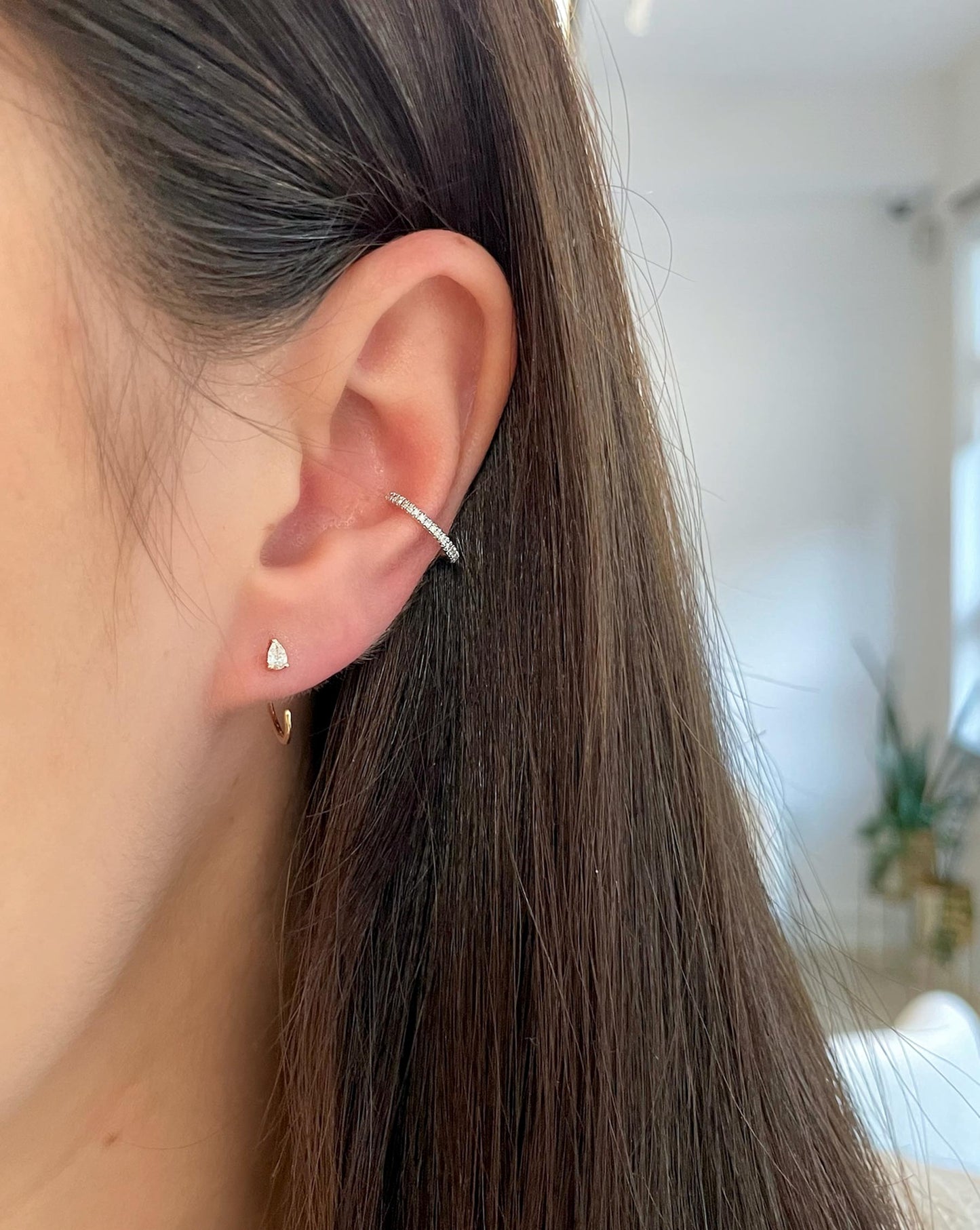 Ring Concierge Earrings Pear Droplet Huggies