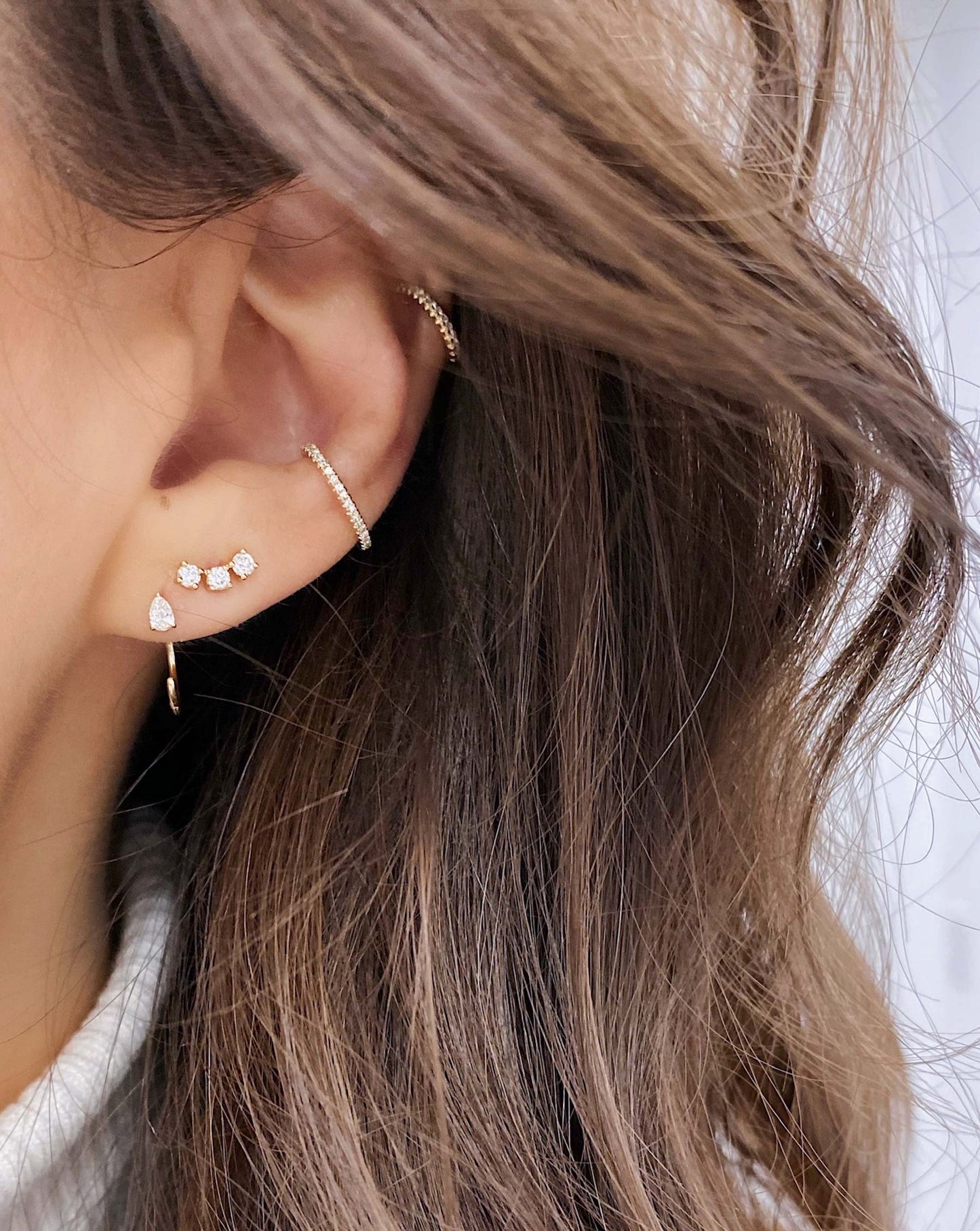 Ring Concierge Earrings Pear Droplet Huggies