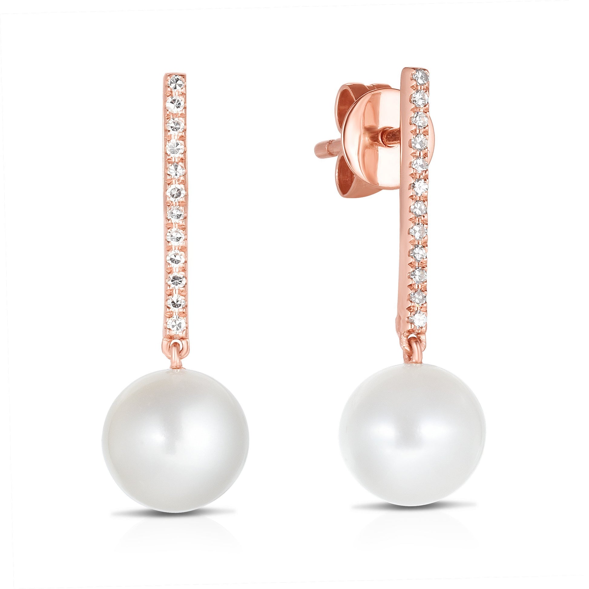 Diamond and Pearl Drop Earrings - Ring Concierge
