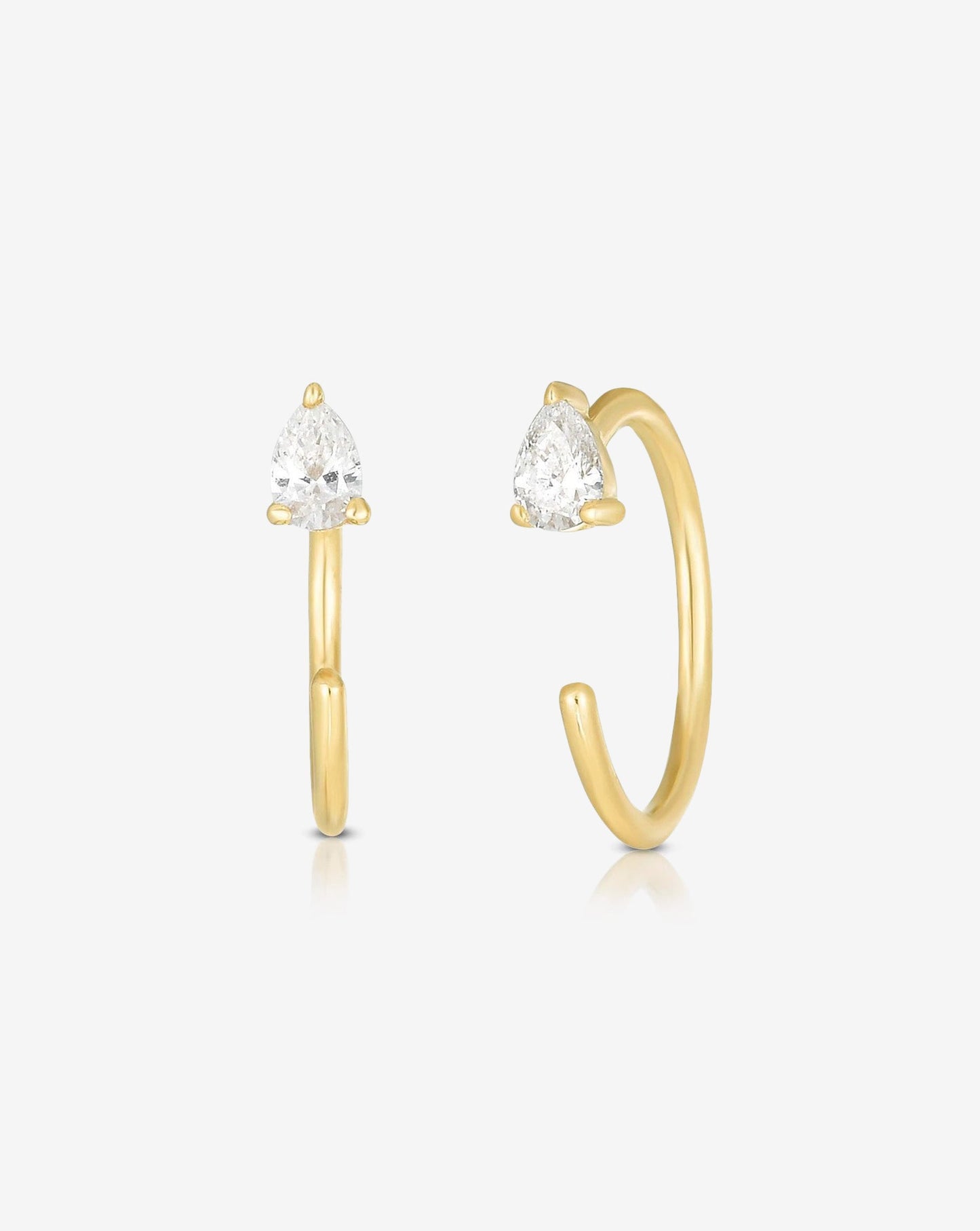 Ring Concierge Earrings Single Pear Droplet Huggies