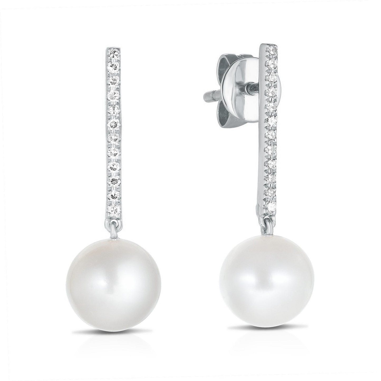 Diamond and Pearl Drop Earrings - Ring Concierge