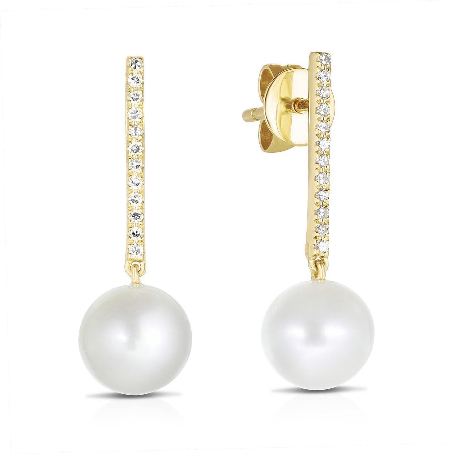 Diamond and Pearl Drop Earrings - Ring Concierge