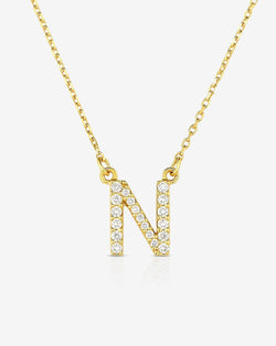 Ring Concierge Necklaces 14k Yellow Gold / A Diamond Initial Necklace