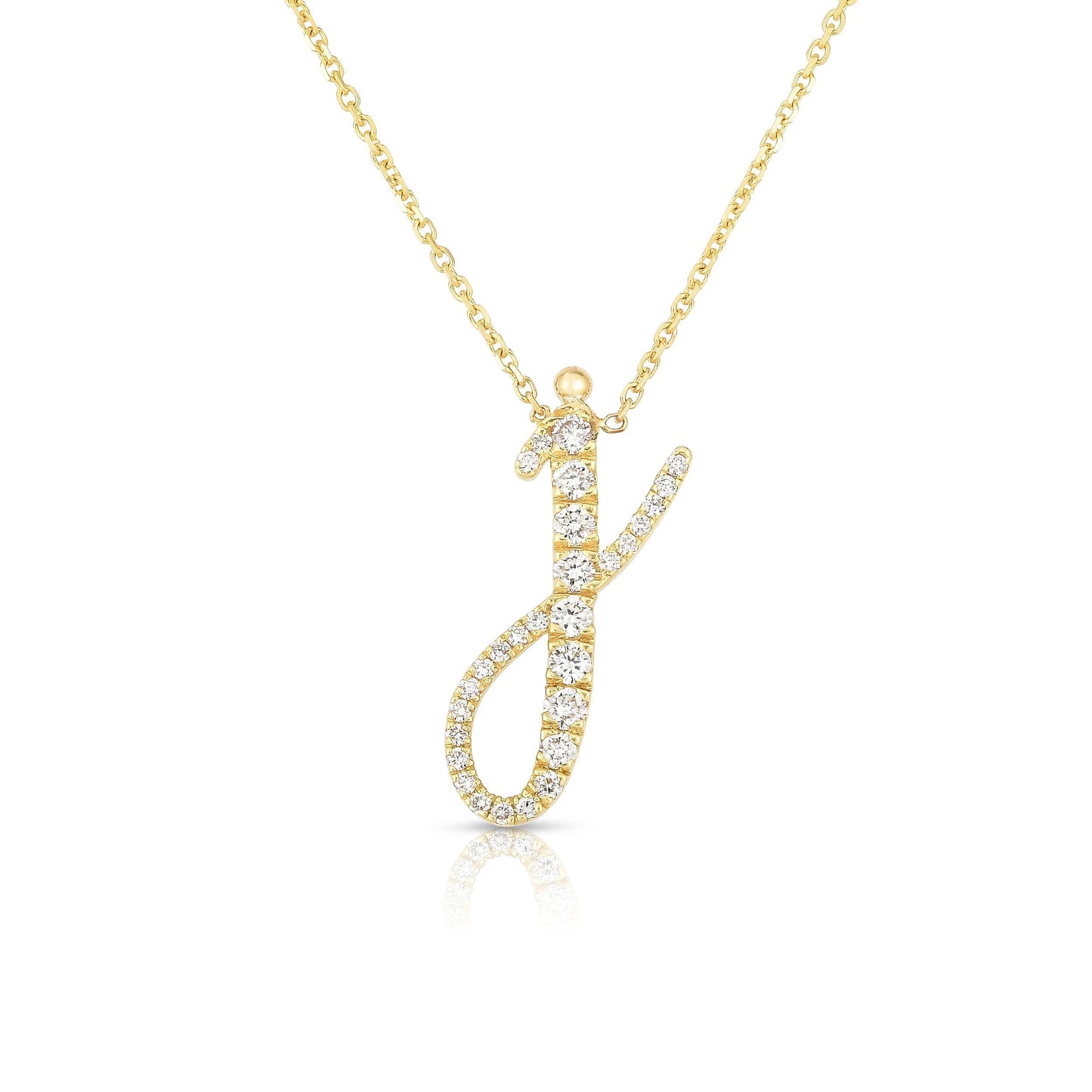 Diamond Initial Script Necklace - Ring Concierge