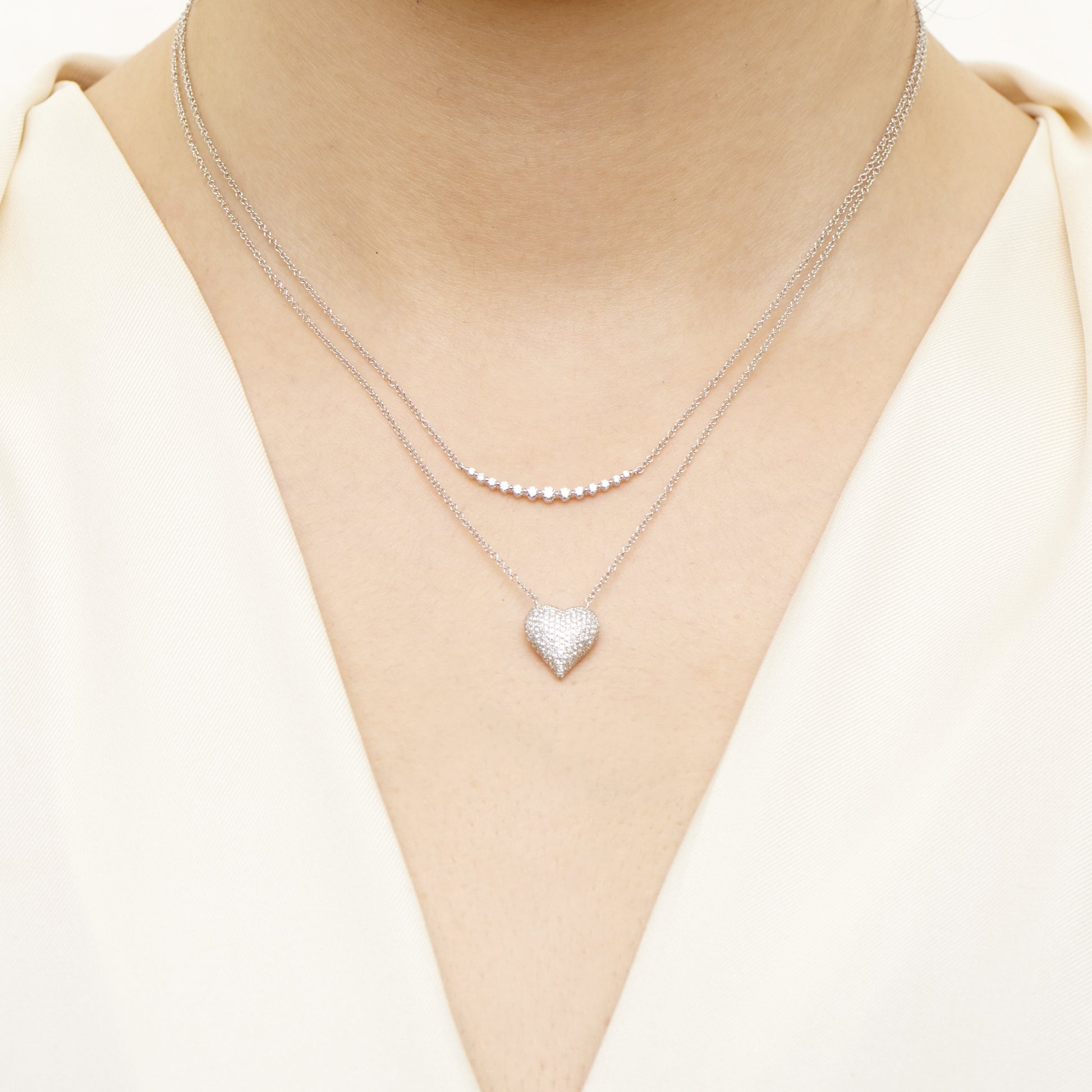Ring Concierge Necklaces Diamond Puffy Heart Necklace