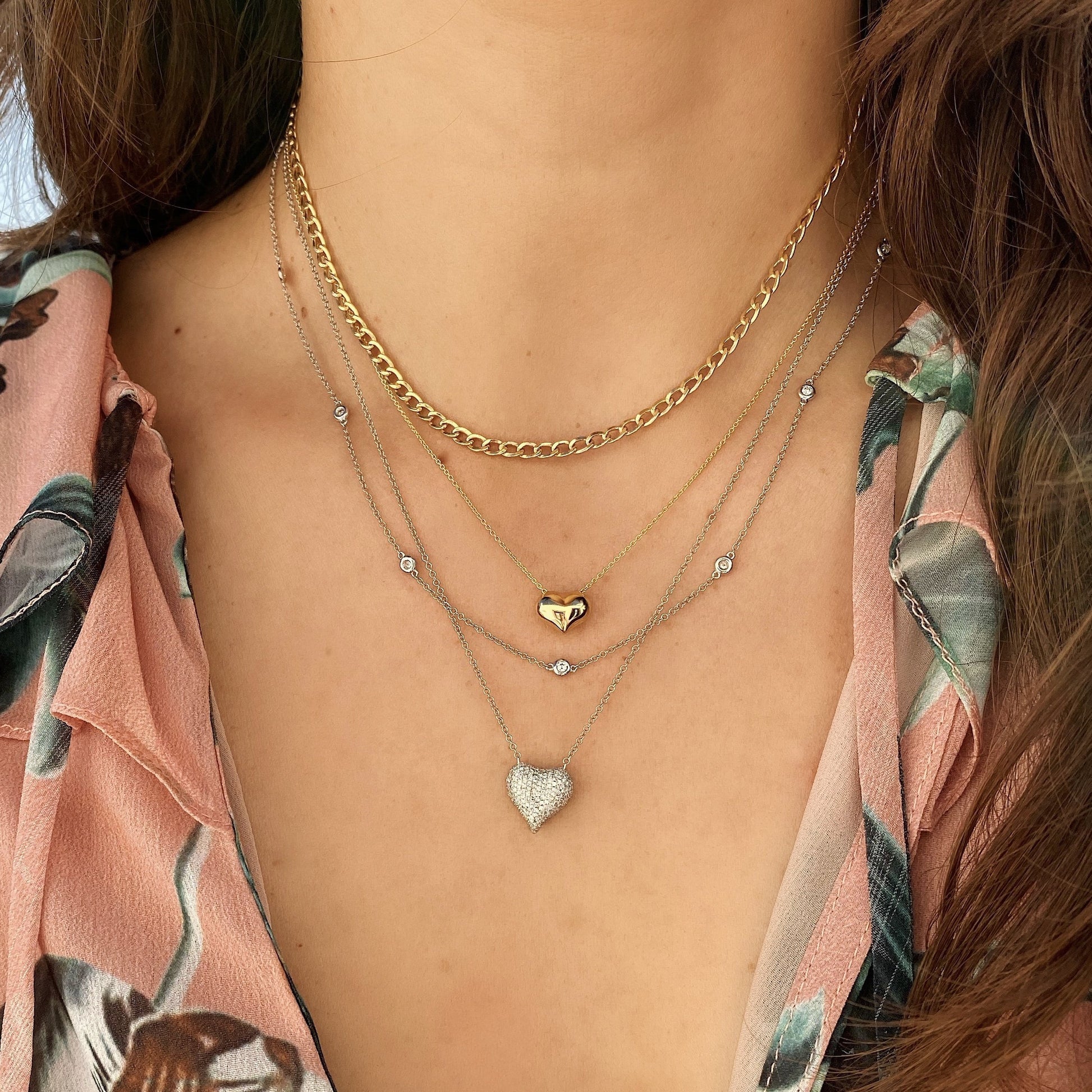 Ring Concierge Necklaces Diamond Puffy Heart Necklace