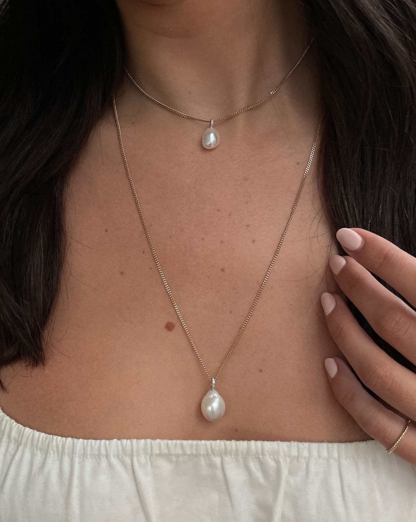Ring Concierge Necklaces Organic Pearl Choker