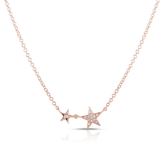 Ring Concierge Necklaces Rose Twin Stars Necklace