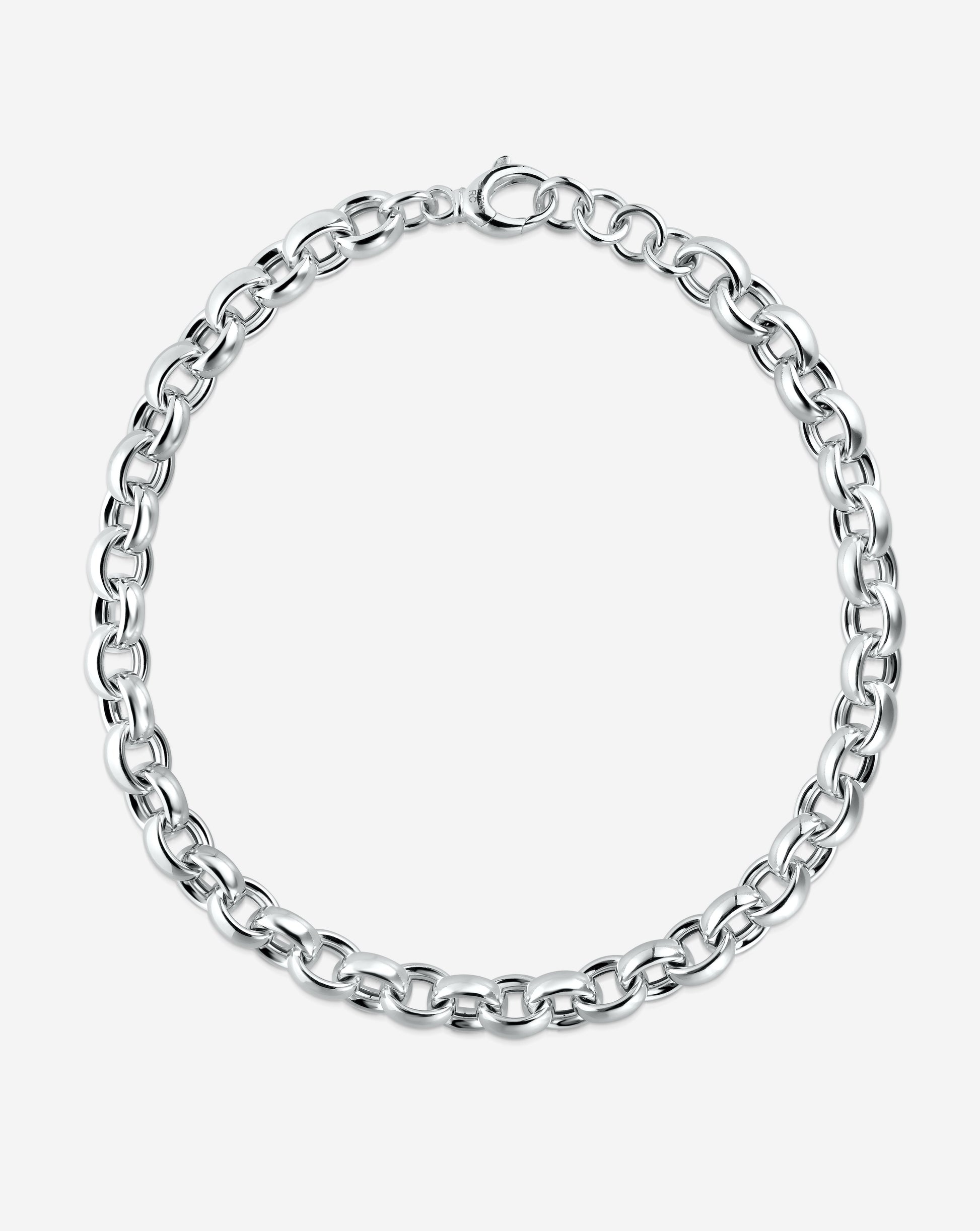 Ring Concierge Necklaces Sterling Silver Statement-Sterling Round Link Chain Necklace
