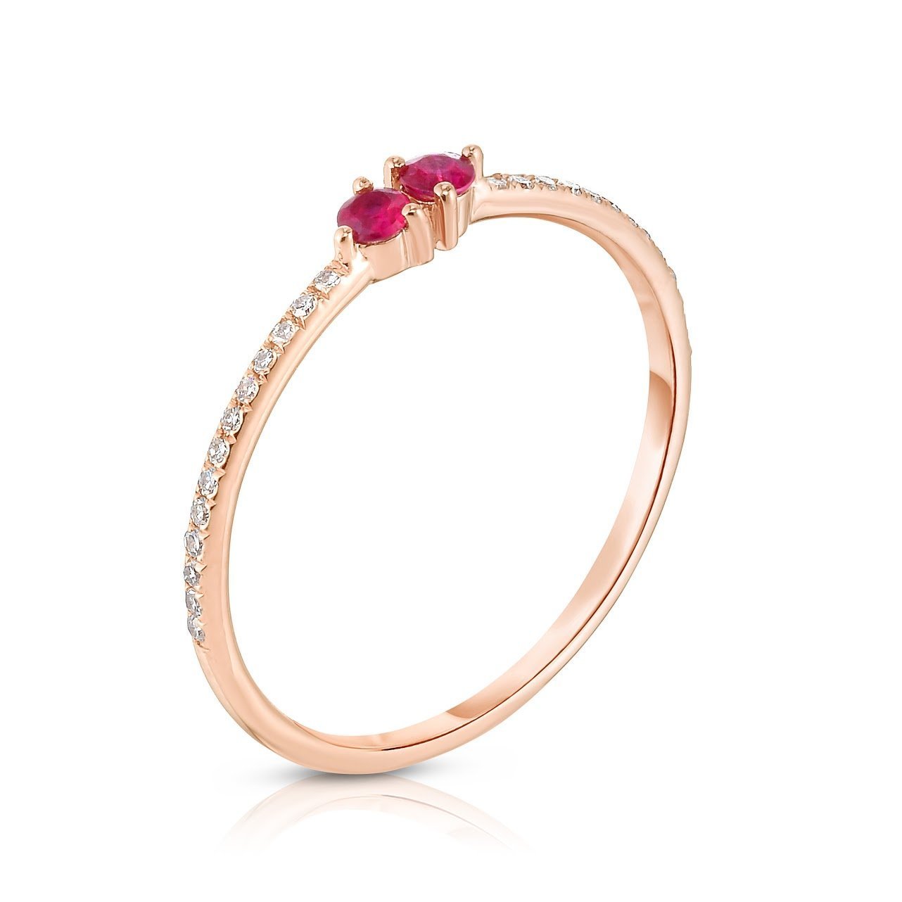 Ring Concierge Rings 14k Rose / 3 Ruby + Pavé Diamond Ring *Pre-Sale*