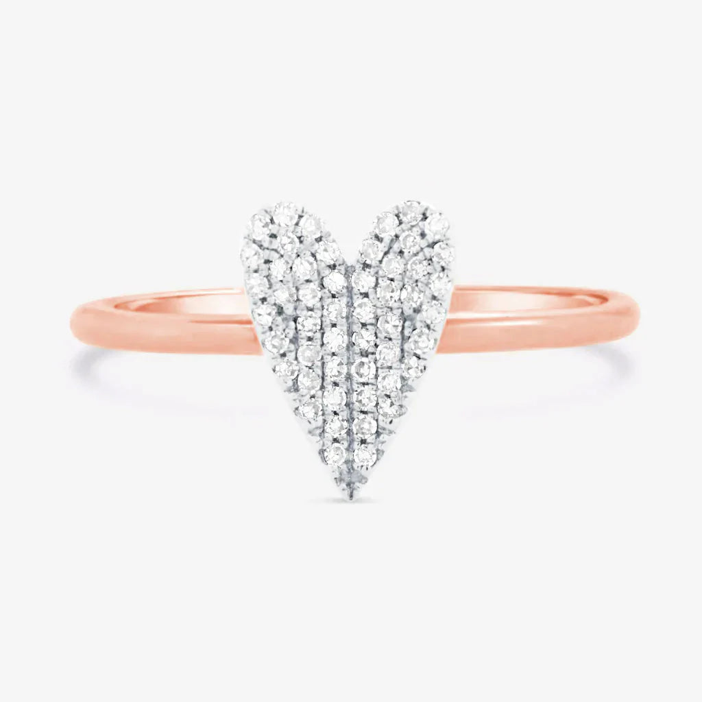 Ring Concierge Rings 14k Rose Gold / 5 Diamond Heart Ring