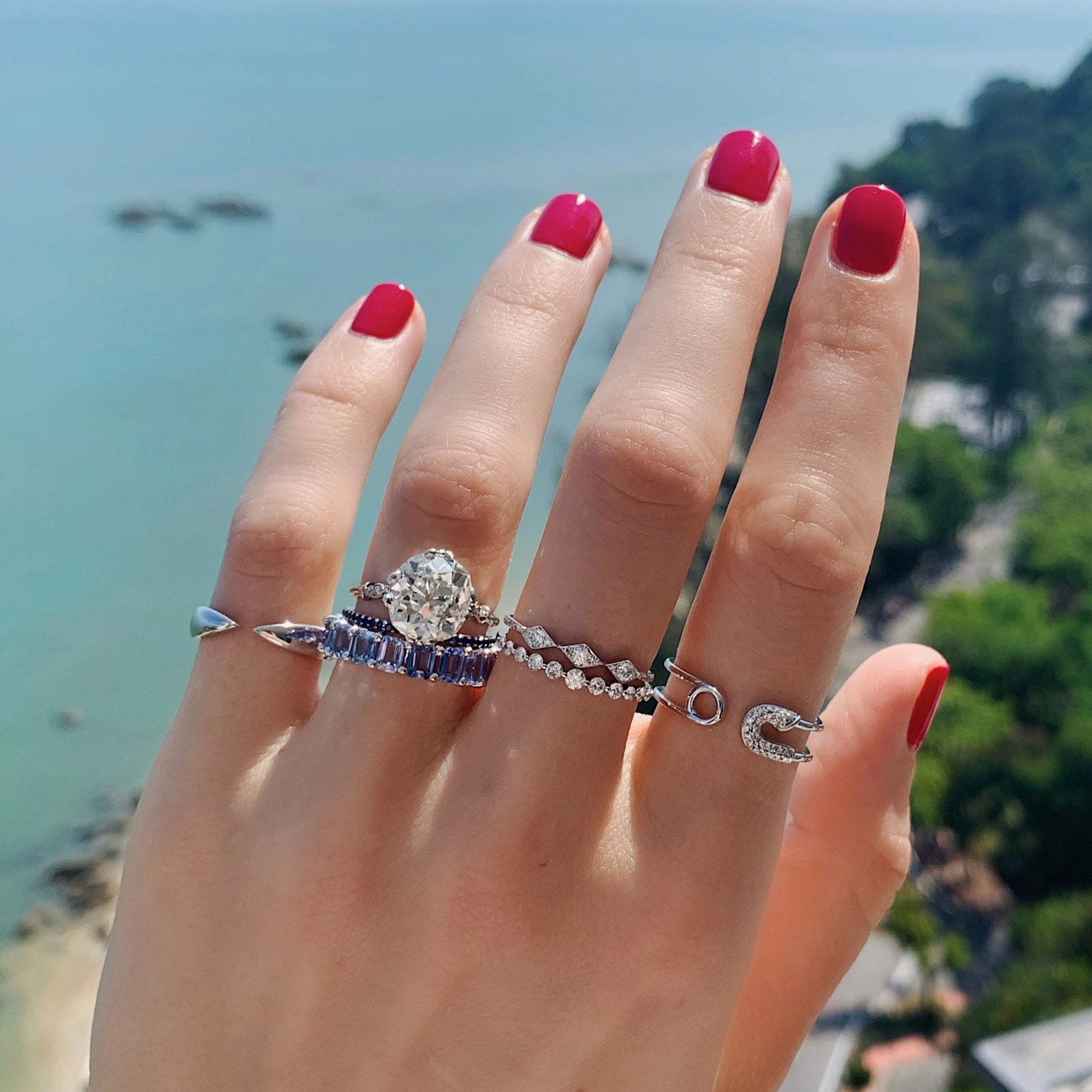 Ring Concierge Rings 14k Rose Gold / 5 Triple Diamond Kite Ring