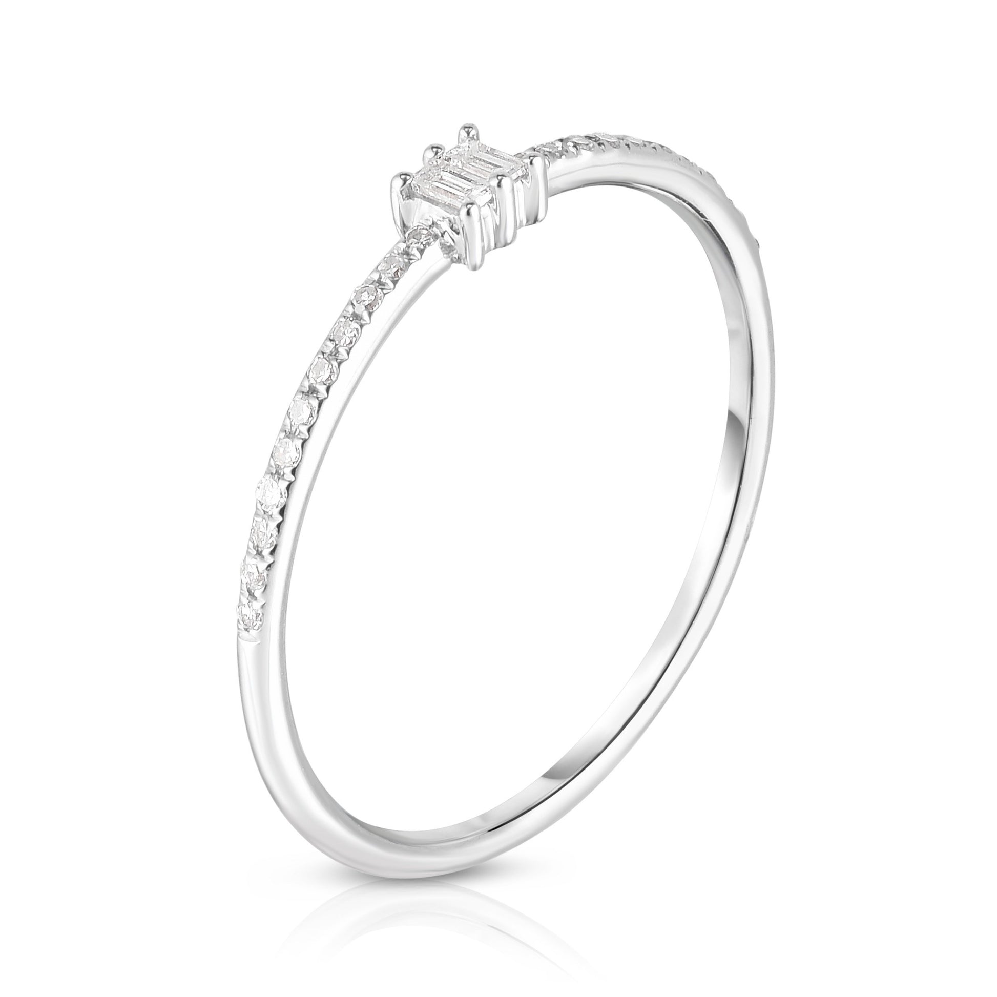 Baguette + Pavé Diamond Ring - Ring Concierge