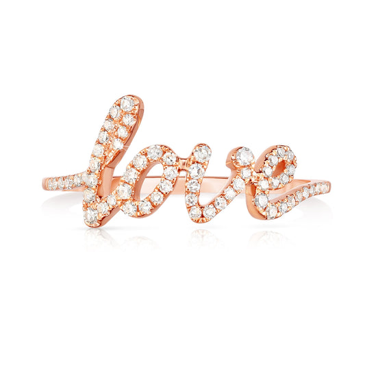 Diamond Love Script Ring - Ring Concierge