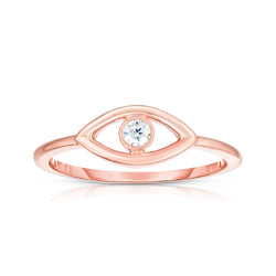Diamond Cut-out Evil Eye Ring - Ring Concierge